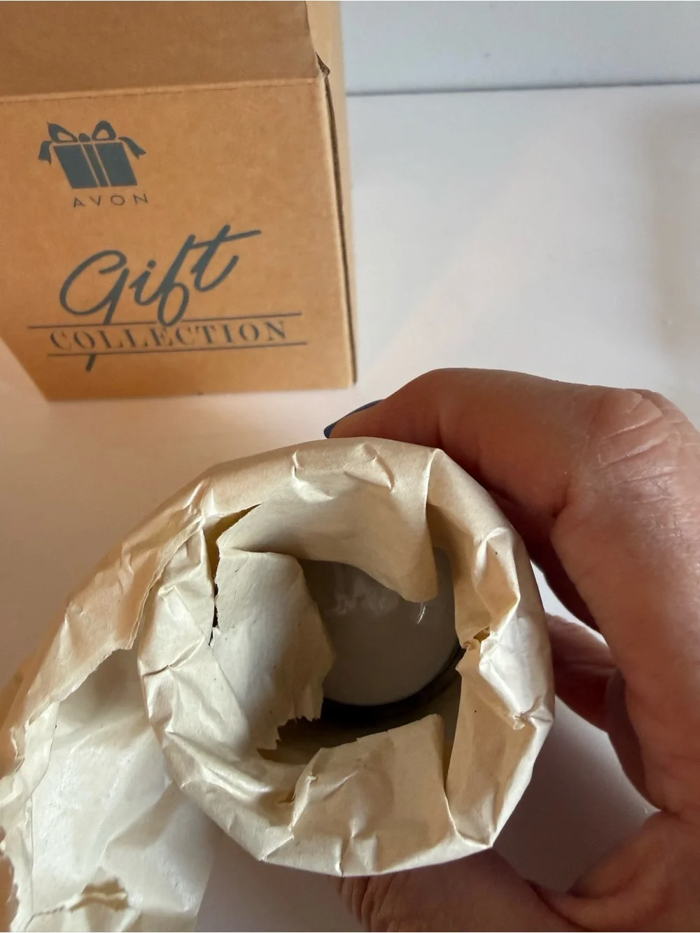 2001 Avon Victorian Candle Holder Pewter Rose Votive Tealight with Original Box